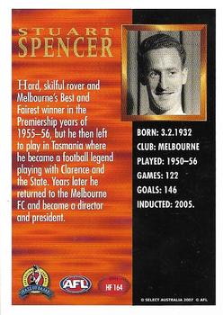 2007 Select AFL Supreme - Hall of Fame Series 3 #HF164 Stuart Spencer Back